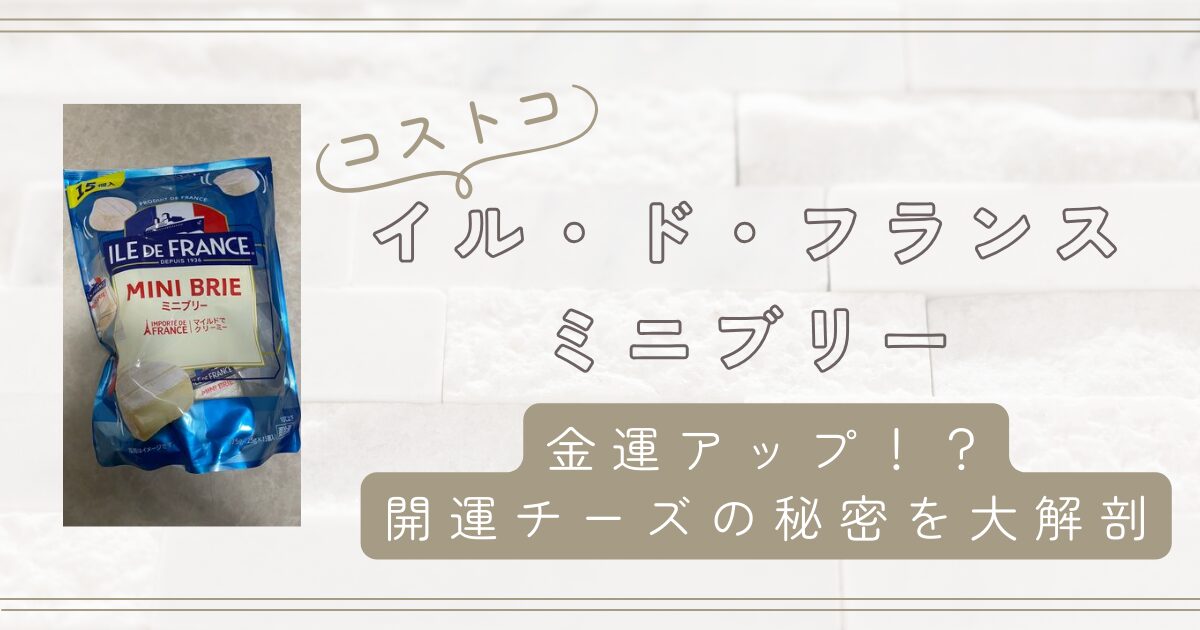 「コストコのミニブリーで金運アップ！？開運チーズの秘密を大解剖